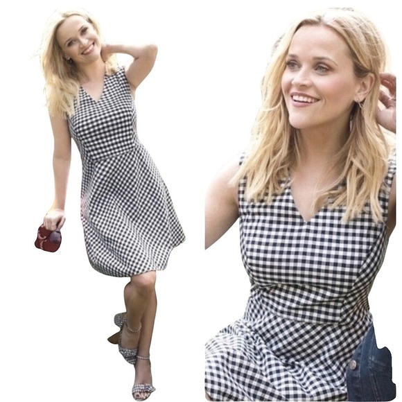 Draper James Dresses & Skirts - Draper James Gingham Dress Women Size 4 Navy Blue White Fit Flare Spring Picnic